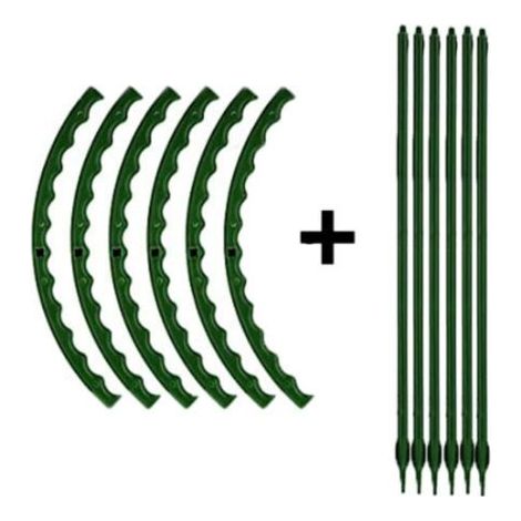 BUNTHAUS 6 PCS Support pour Plantes de Jardin Piquet de Support pour Plantes Anneau de Support pour Plantes Semi Circulaire Support de Cage pour Plantes en Plastique Pot de Fleur Treillis Grimpant pou (1/5)