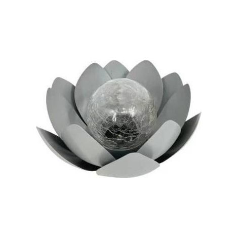 Galix Seerose solar grau 25 cm Außendekoration
