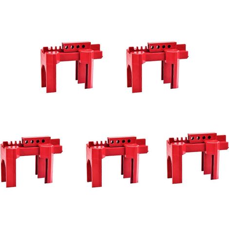 Dispositif de verrouillage de vanne à bille 5X, réglable, petit, pour tuyaux de diamètre extérieur de 1/2 à 2-1/2 pouces, rouge (1/5)