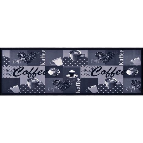 vidaXL Alfombra de cocina lavable Coffee azul 60x300 cm (1/5)