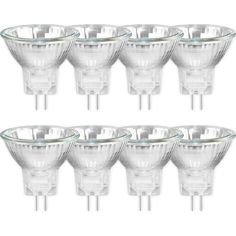 Pack de 8 MR11 12V 20W Ampoules Halogènes GU4, Dimmable Projecteur, 250LM, Ampoule halogène à spot, Blanc Chaud 2700K, 30 °Faisceaux, Base à Bi-Pin Couvercle en Verre [Classe énergétique C] (1/5)