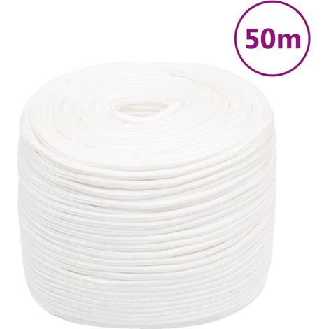 Corde marine en polypropylène blanc 10 mm x 50 m pour voile, amarrage et camping - PANGIVO (1/5)