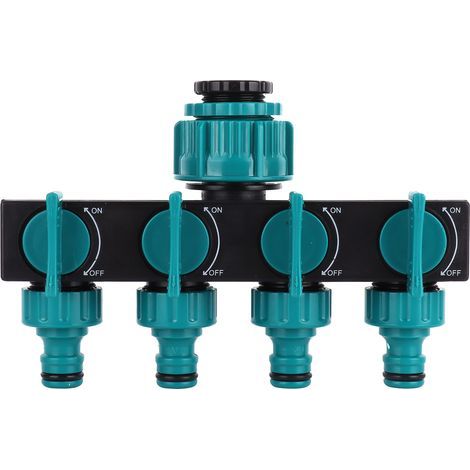 Distributeur d'eau 4 voies pour robinet, connecteurs de tuyau d'arrosage pour jardin et irrigation agricole. (1/5)