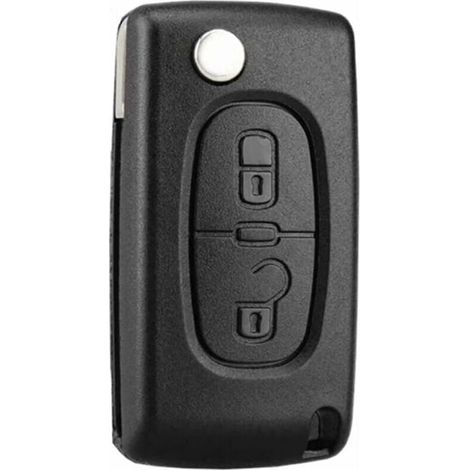 Coque Clé Pliable 2 Boutons CE0523 pour Peugeot 207 307 308 407 408 3008 5008 Citroen C2 C3 C4 C5 C6 C8 - Protection et Style (1/4)