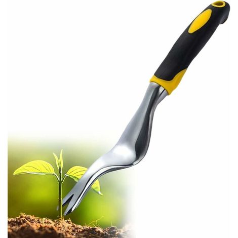 Désherbeur (jaune), désherbeur portatif de jardin en acier inoxydable, outils de plantation et de désherbage (1/5)
