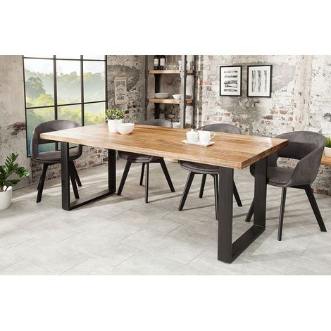 Esszimmertisch Industrial Design 160 x 90 cm Holz Metall Esstisch (1/2)