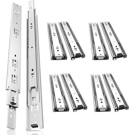 Glissières de tiroir Glissières de tiroir avec retour automatique Glissière à sortie totale 12inch 300mm 2 paire (4 pcs) (1/5)