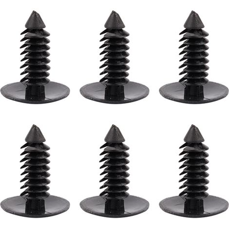 100 pièces agrafes de fixation en plastique noires pour garniture de portière de voiture, trou de 7,5 mm, clips à pousser (1/5)