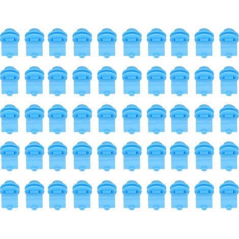 50 Pièces Isolateurs Clôture Électrique Ronds ABS pour Poteaux, Trou 2.1cm, Sécurité Ferme Bleu (1/5)