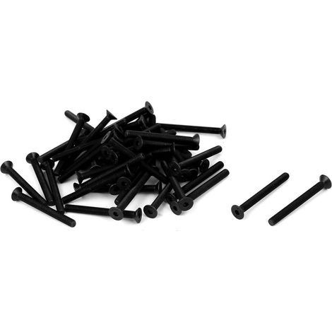 M3x30mm 10,9 Kohlenstoffstahl Senkkopf Innensechskantschraube Schwarz 50St