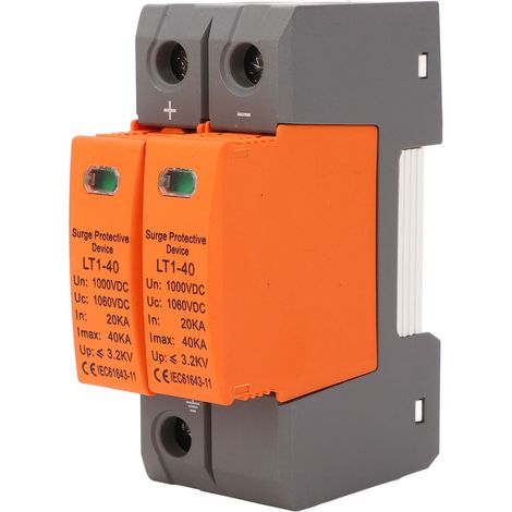 PC de dispositif de protection de montée subite de C.C de picovolte logeant le protecteur 1000VDC de tension de Chambre de 2P 40KA (1/5)