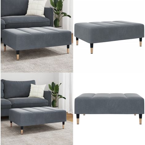 Fußhocker Dunkelgrau 77x55x31 cm Samt - Samtsessel - Hocker Grau - Wohnzimmer Deko - Fußablage - Beistelltisch - Home & Living (1/5)