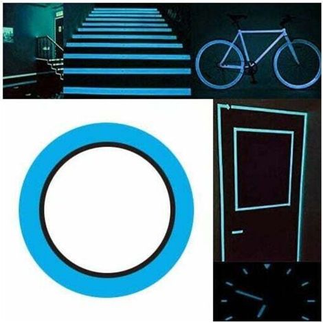 Pack of 1 - Self-adhesive fosforescent strip - Complete fosforescent strips for scales, fluorescent absorbent stickers, almacenamiento lights, fosforescent strips for scenarios - Blue sky..DEBU (1/4)