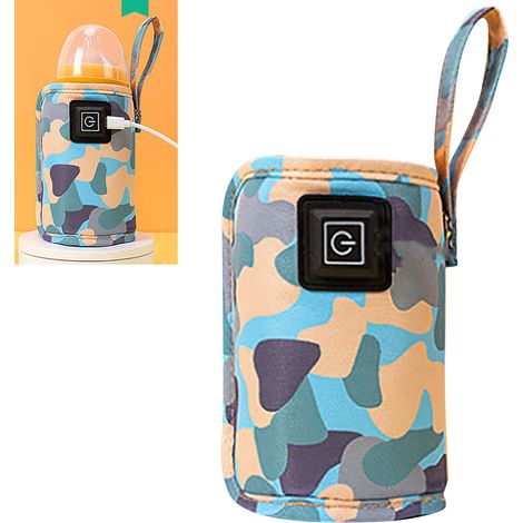Chauffe-biberon nomade USB, réchaud de voyage pour lait maternisé, contrôle de température, 5V/2A, design bleu, idéal en déplacement (1/5)