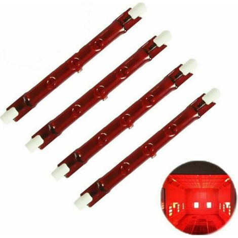 Ampoule Chauffante Rubis 500w R7s, Ampoules Chauffantes à Quartz Infrarouge 118mm 240v R7 Lampe Chauffante Halogène Dimmable pour Chauffage de Jardin Intérieur/Extérieur (Paquet de 4) (1/5)