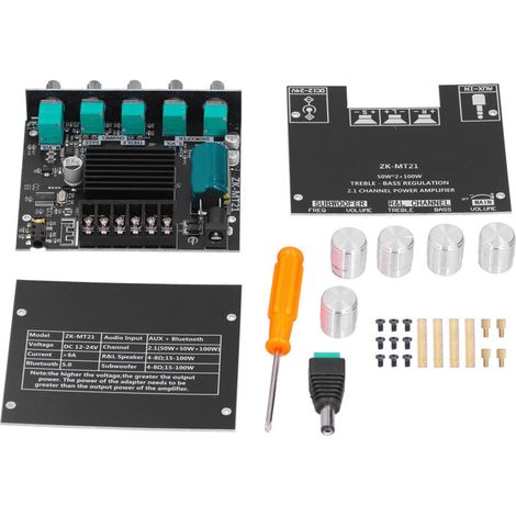 Carte amplificateur Bluetooth ZKMT21, Module de puissance Audio numérique 2.1 canaux (1/5)