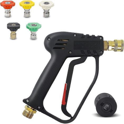 Pistola de hidrolavadora de alta presión de 4000 PSI con 5 boquillas de agua, adecuada para el lavado y la limpieza de automóviles.