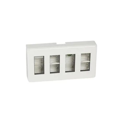 poste de travail - saillie - 4 x 4 modules - blanc - legrand mosaic 078888l