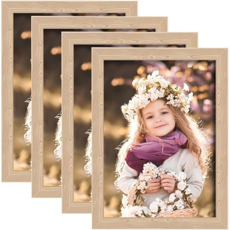 Bardusch-Lot de 4 cadres photo, format A4, 21 x 29,7 cm, modernes, our murs et tables, format portrait ou paysage (1/5)