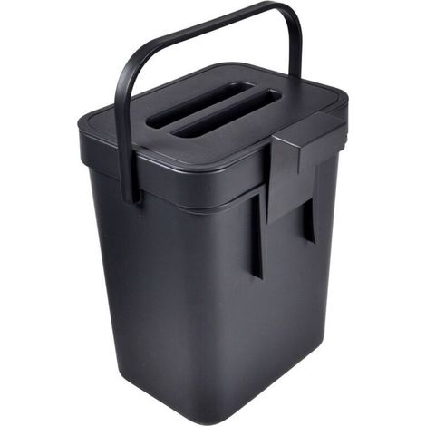 Poubelle compost de cuisine accrochable 5L anthracite (1/2)