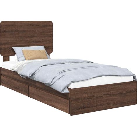 Maison Exclusive - Letto con Contenitore con testiera Rovere Marrone 75 x 190 cm