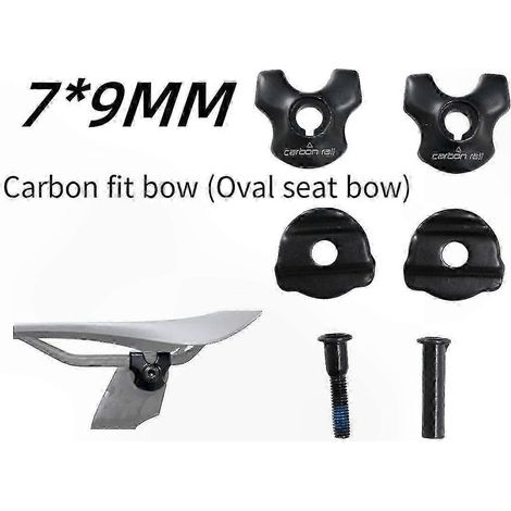 Adaptateurs de rails de selle en carbone 7x9 mm pour collier de serrage de tige de selle de vélo, clips ovales et ronds. En stock. (1/4)