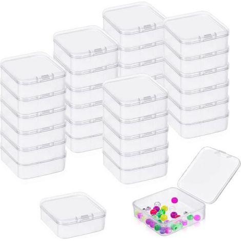 Boîte de rangement - Non spécifié - 40 pièces - Plastique transparent - 4.5x4.5x1.9 cm - Mixte