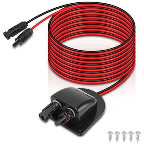 Câble solaire double entrée, entrée de toit étanche avec boîtier ABS, rallonge solaire 10 AWG 3 m, connecteur de module solaire pour camping-cars, bateaux et véhicules.