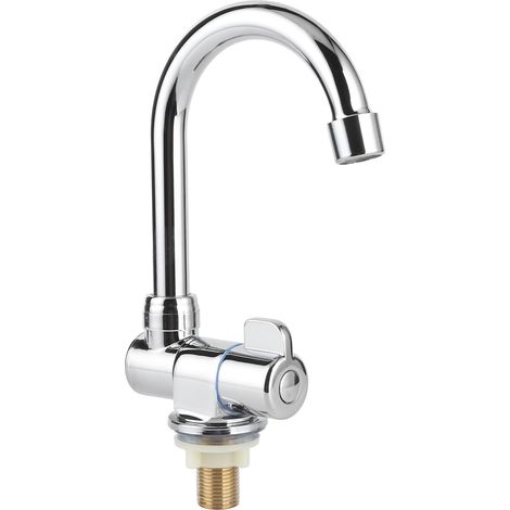 Robinet de lavabo à eau froide simple, rotation à 360°, filetage de montage 1/2 po, pour camping-car. (1/5)