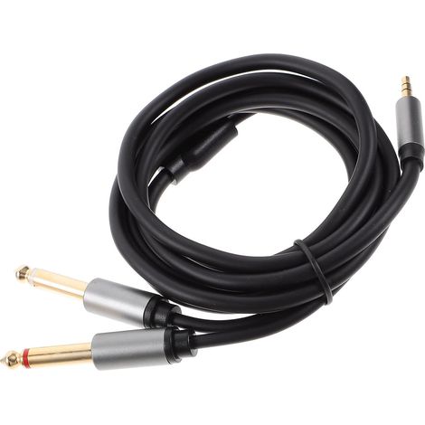 Câble en Alliage D'aluminium et Abs vers Double Stéréo Audio Noir 3,5 Mm 6,5 Mm Compatible Faible Perte de Signal et Enceintes Console de Mixage (1/5)