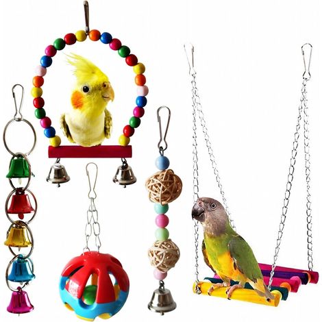 Conjunto de juguetes para pájaros conjunto 5 piezas 5 piezas x 2 (1/5)