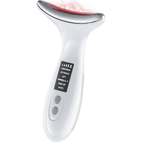 Appareil de massage du visage et cou et dispositif remodelage ,combinant fonctions chauffage,vibration,lifting et raffermissement (1/5)