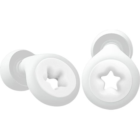 1 paire d'embouts auriculaires en silicone avec capuchons de rechange en silicone, blanc (1/5)