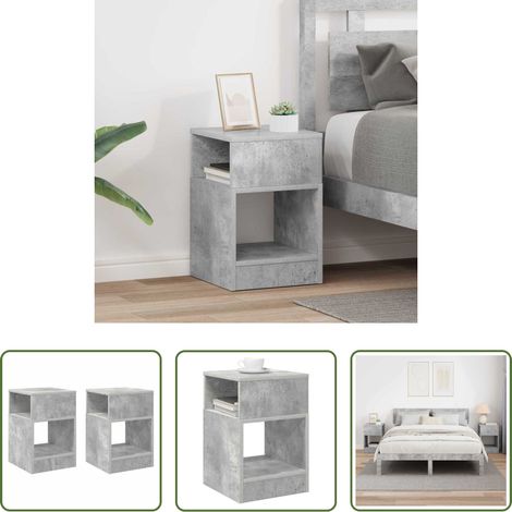 Holzwerkstoff Beistelltisch - Beistelltisch 2 pcs Beton Grau 30,5 x 30 x 45 cm Holzwerkstoff (1/5)