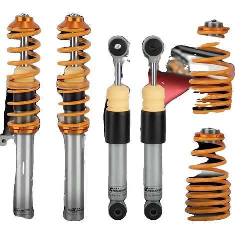 Ammortizzatore coilover a doppio tubo, lunghezza anteriore 360-530 mm, lunghezza posteriore 265-365 mm, altezza regolabile 35-75 mm, compatibile con Fiat Panda e Lancia Ypsilon, costruzione in acciaio (1/5)