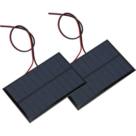 Set mit 2 Mini-Solarmodulen (5 V, 250 mA) mit 30 cm Kabel, DC-Ladegerät, tragbares Photovoltaikmodul für DIY-Projekte (1/5)