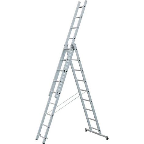 Zarges 48983 Light Trade Combination Ladder 3-Part 3 x 10 Rungs ZAR48983 (1/2)