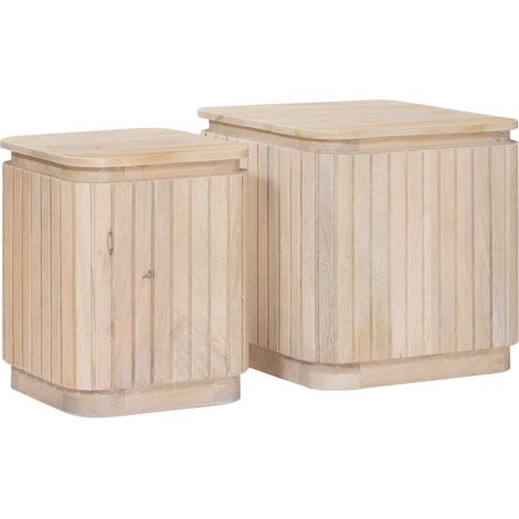 Handgefertigtes Beistelltisch-Set 2 pcs Weiß 45 x 45 x 45 cm vidaXL