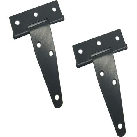 2 pièces 5 pouces en fer galvanisé laqué noir charnière en T arrondie charnière en fer charnière triangle,Pour meubles de maison, portes et fenêtres, etc. (1/5)