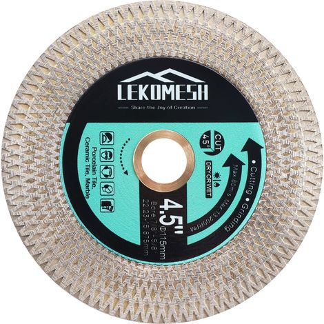 Disque Diamant Carrelage 115x22,23mm - Lame de Scie Diamant Pour Couper et Meulage Carrelage,Céramique,Marbre,Granit,Pierre Artificielle,Meuleuse D'angle Avec Bord X - Grid (1/5)