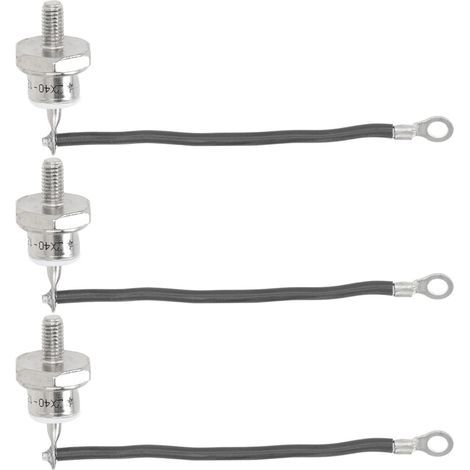 Satz mit 3 Gleichrichterdioden für professionelle Dieselgeneratoren, mit Kabel für 40-A-Dieselgeneratoren, negative Polarität (schwarz). (1/5)