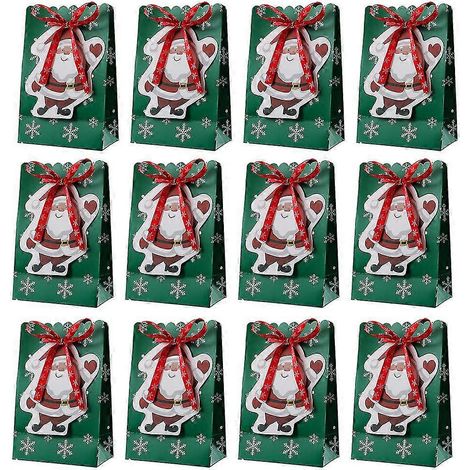 12 Weihnachtspapiertüten, niedliche und modische Weihnachtsgeschenktüten (1/5)