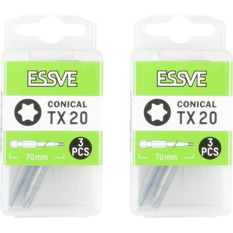 ESSVE TX20 Torx-Kegel-Schraubendreherbits 70 mm 3 Stück x2 (1/3)