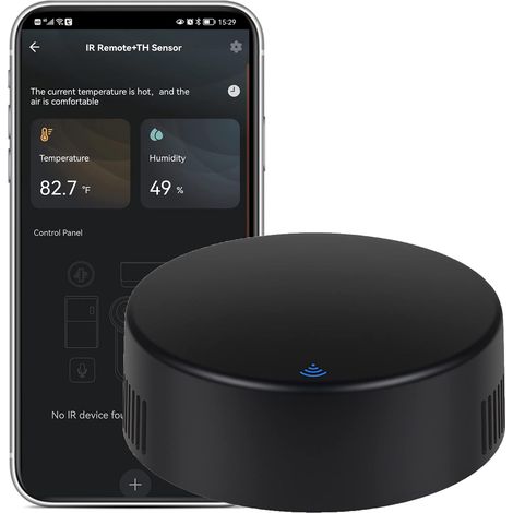 Télécommande intelligente WiFi Smart Home IR universelle avec capteur de température et d'humidité, une pour tous les contrôles TV, DVD, AUD, ventilateur, etc. Compatible avec et (1/5)