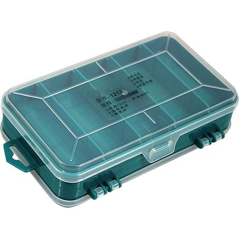 Boîte de rangement de matériel Double face en plastique Transparent, mallette de rangement de petites pièces pour composants électroniques vert. (1/5)