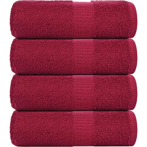 Gants de toilette FROGN, lot de 4, bordeaux, 30 x 30 cm, 360 g/m² (1/5)