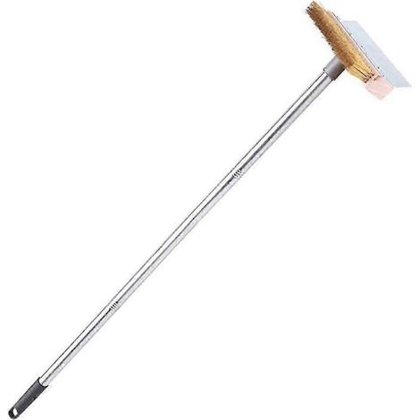 Brosse pour four à pizza et barbecue avec manche amovible en forme de G, fabriquée en acier inoxydable robuste et durable, adaptée au nettoyage des cuisines, des restaurants et des espaces extérieurs. (1/5)
