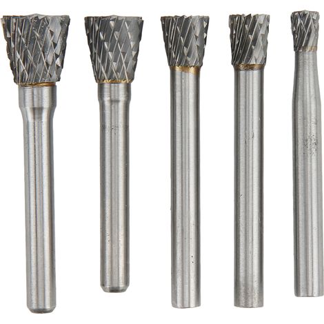 Kit de 5 Fraises Carbure Toivize NX M06 Tige 6mm Double Denture pour Ébavurage et Finition Métaux (1/5)