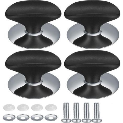 4 Pièces Boutons de Couvercle Poele, Casserole Couvercle Boutons, Bouton de Remplacement de Couvercle Cuisine pour Couvercle Verre, Poignée de Casseroles et Poêles (1/5)