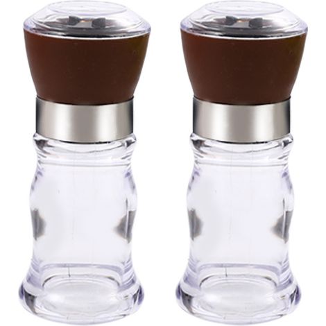 Moulin à Poivre - Moulin à Épices en Verre Transparent avec Couvercle Étanche en Acier Inoxydable - Réglage de la Granulométrie par Céramique - 1 Pièce (1/5)